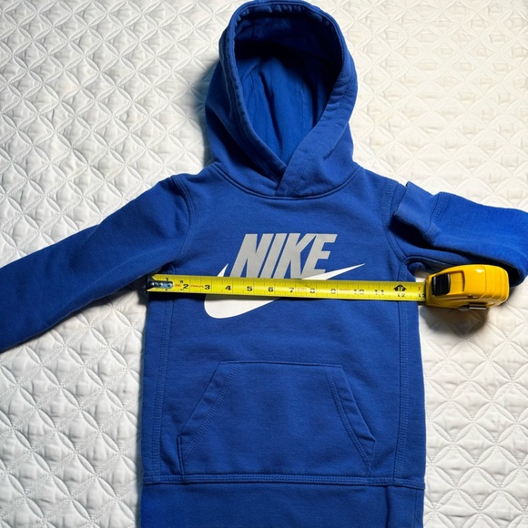 Nike Youth Logo Fleece Pullover Hoodie Sweatshirt Blue Gray White Size XS 4 - Picture 6 of 12